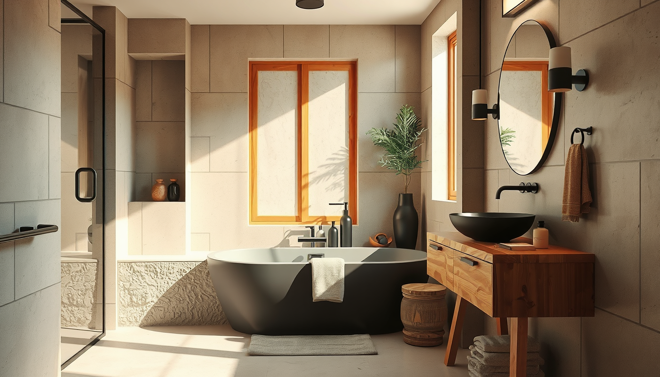 black white bathroom
