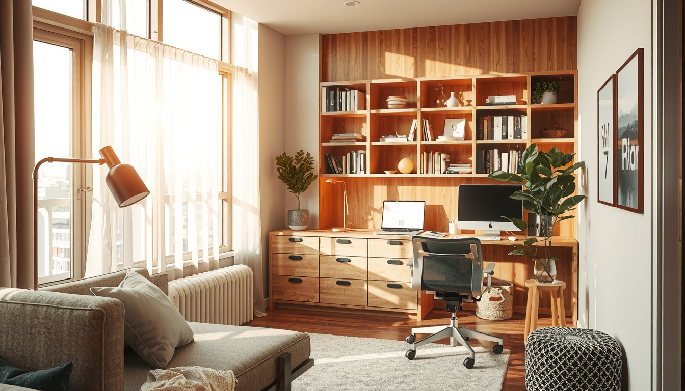 home office bookshelf